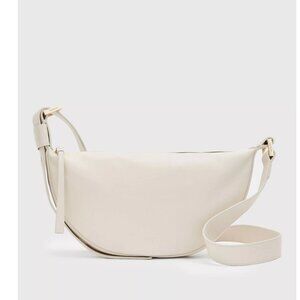 ALLSAINTS Half Moon Crossbody in White New Womens Leather Bag Purse